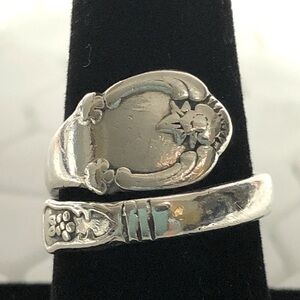 Vintage Sterling Silver 925 spoon ring size 7  handmade stamped 6.68g